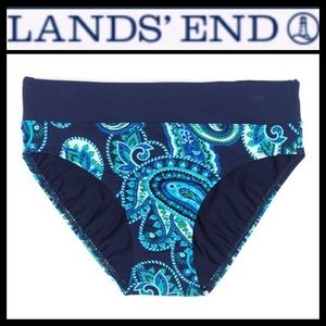 NWOT Lands’ End Deep Sea Paisley Bikini Bottoms